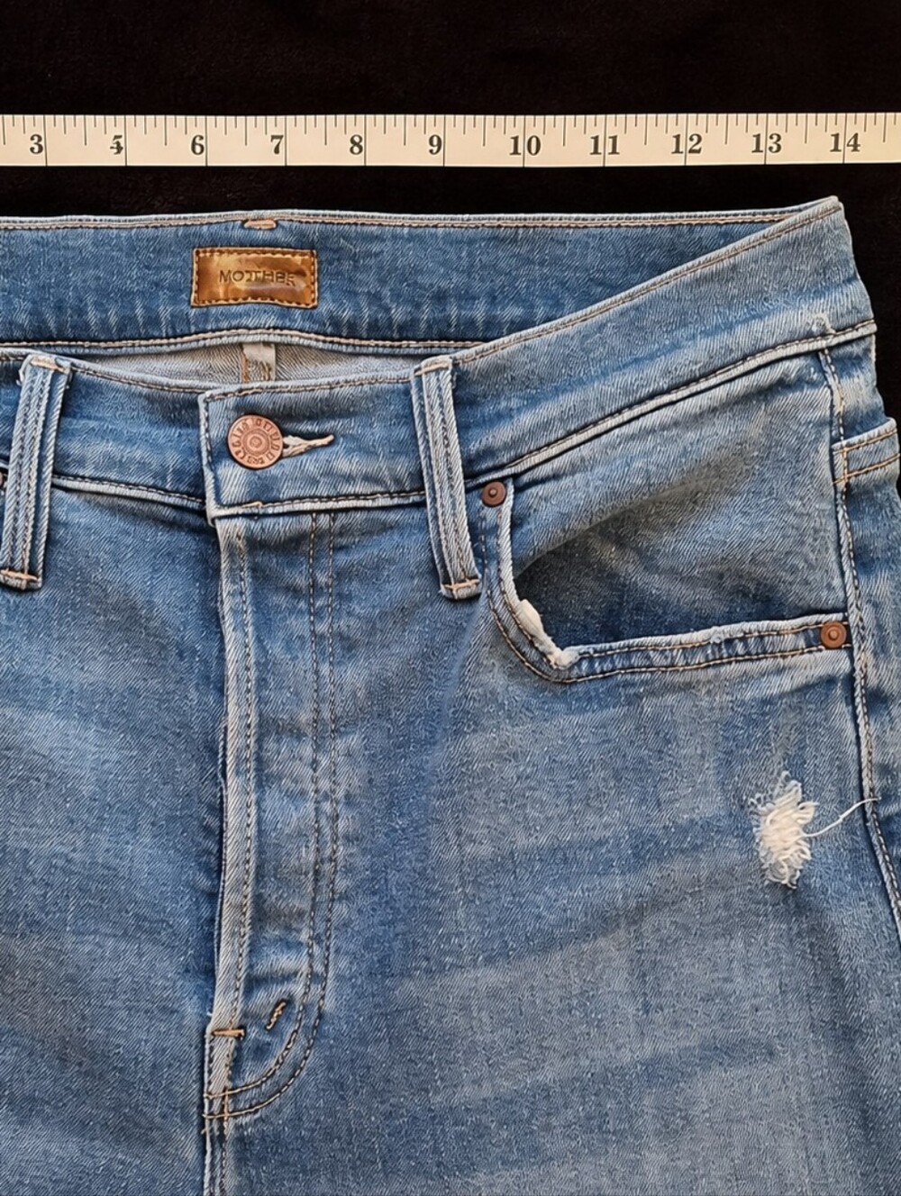 MOTHER The Tomcat Play Like A Pirate Jeans 29 Distressed Straight Crop Denim - Picture 14 of 14